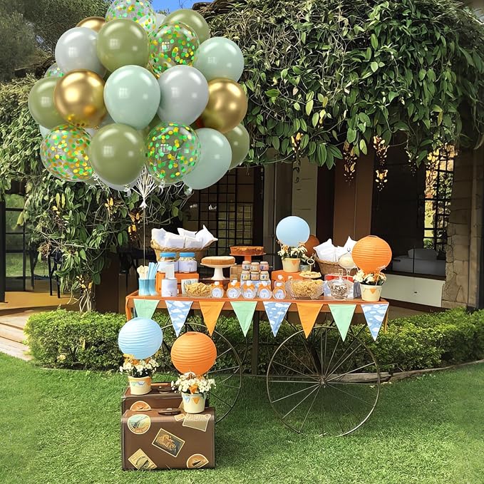 Sage Green and Gold Balloons - Image 6