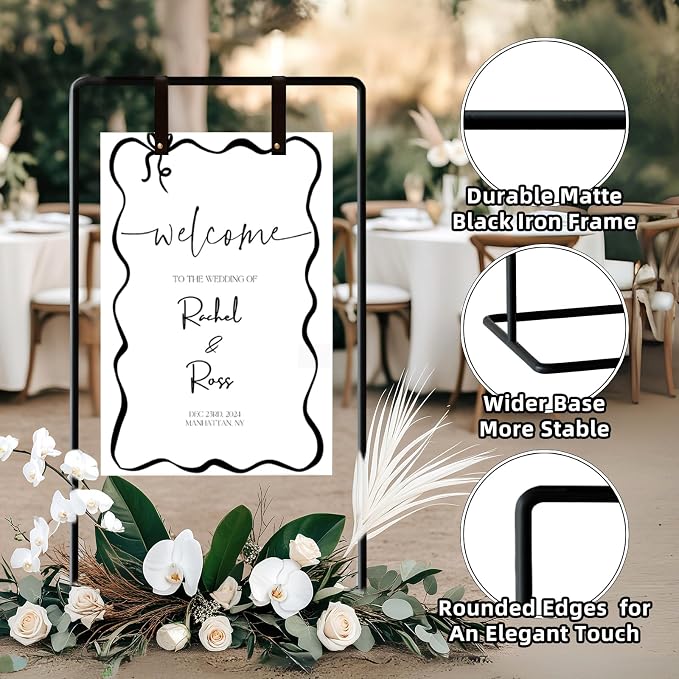 Wedding Sign Holder, Adjustable Welcome to Our Wedding Sign Stand W/Design - Image 5