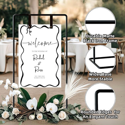 Wedding Sign Holder, Adjustable Welcome to Our Wedding Sign Stand W/Design - Image 5