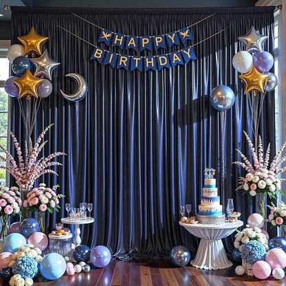 20x10ft Navy Blue Glitter Backdrop Curtain - Image 7