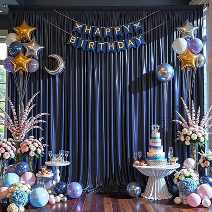 40x10ft Navy Blue Glitter Backdrop Curtain - Image 8