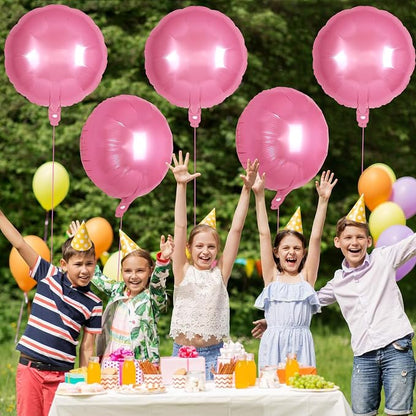 20 Pcs Pink Round Shaped Balloons, 18 Inch Round Foil Balloon, Giant Round - Image 6