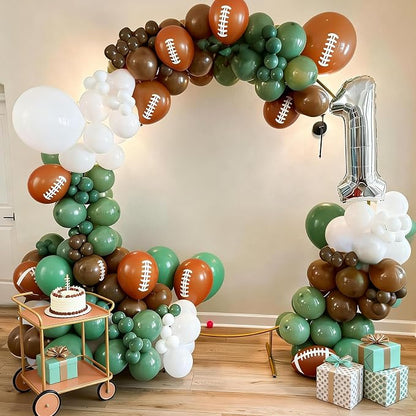 FunHot Football Balloons, 12 Inch Ivory Retro Green Football Printed Latex - Image 7