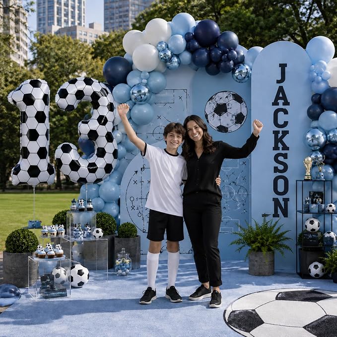Soccer 13 Balloon Number, 40 Inch Soccer Number 13 Foil Balloon - Image 5