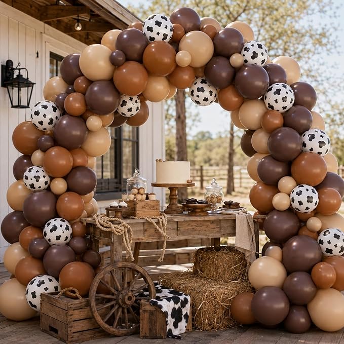 Brown Cow Print Balloons - Image 6
