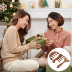 3 Pcs Wooden Scalp Massage Comb Wide Tooth Loc Comb Head Scratcher Scalp Massager Head Massager Tool for Relaxation, Gua Sha Combs for Women Men Gift