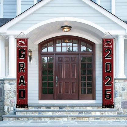 OHOME Graduation Decorations 2026 2027- Maroon Congrats Grad Porch Banner - Image 4