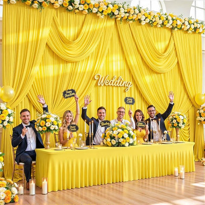 10 Panels Yellow Backdrop Curtains - Image 2