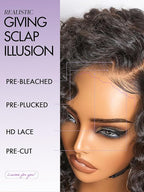 LUVME HAIR 100% Human Hair Wigs Curly Deep Wave Glueless Lace Front 12 Inches, Pre Cut Plucked Hd Lace Short Wig Ready To Go Natural Color Straight Bleached Knots Side Part Black Wigs