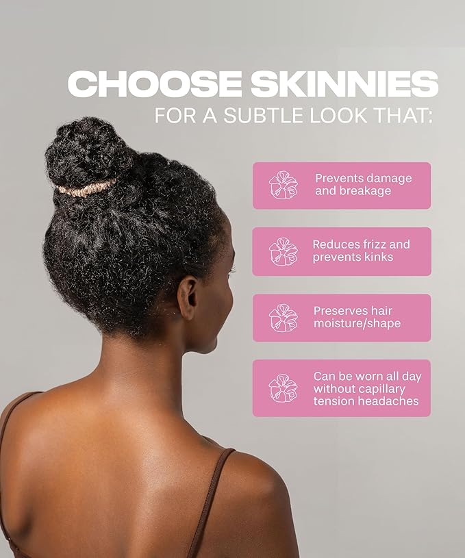 SUNDAYSILKS™ Luxurious Mulberry Silk Scrunchies for Women & Girls | No-Slip, Silky Hair Ties for Natural, Curly, Thin or Thick Hair | Gentle Hold for Ponytails & Sleep | Mini to Large Sizes [1 Pack]