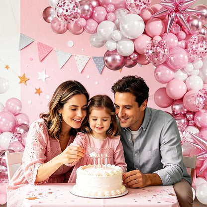 Pink Balloons Arch Kit for Birthday Party Decorations | 140Pcs Metallic Light - Image 6