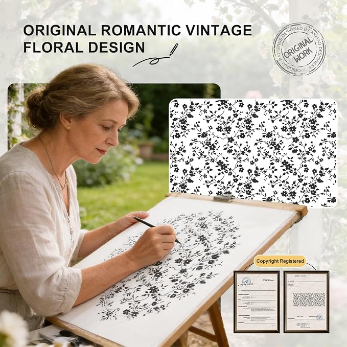 Anmao Vintage Lace Sheer Curtains 84 Inches Long - Image 3