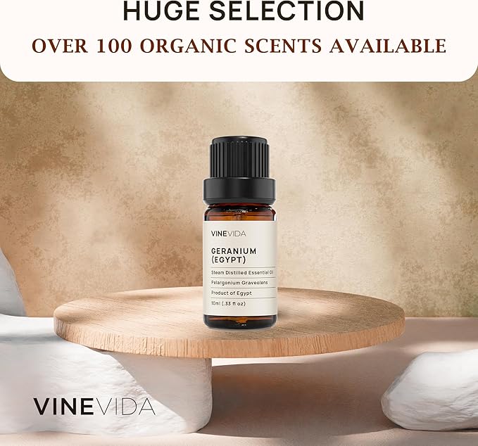VINEVIDA Geranium Essential Oil - Egypt Scent - 10 mL - DIY Candle & Soap Making