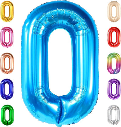 KatchOn Blue 0 Number Balloons 40 Inch | 0 Digit Balloon by KatchOn