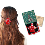"Worry Angle" Anxiety Relief Gifts for Women Girls, Premium Acetate French Hair Barrette Clip, Cute Unique Birthday Inspirational Gifts, Selfcare Christmas Wishing Well Gifts With Gift Box