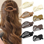 8PCS French Flat Hair Clips for Women Colorful Duckbill Hair Clips for Thick& Thin Hair Fashion Matte Hair Claws 2 Styles