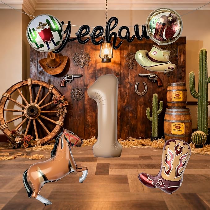 40 In Western Cowboy Balloons, My First Rodeo Birthday Decorations Boy | Wild - Image 7