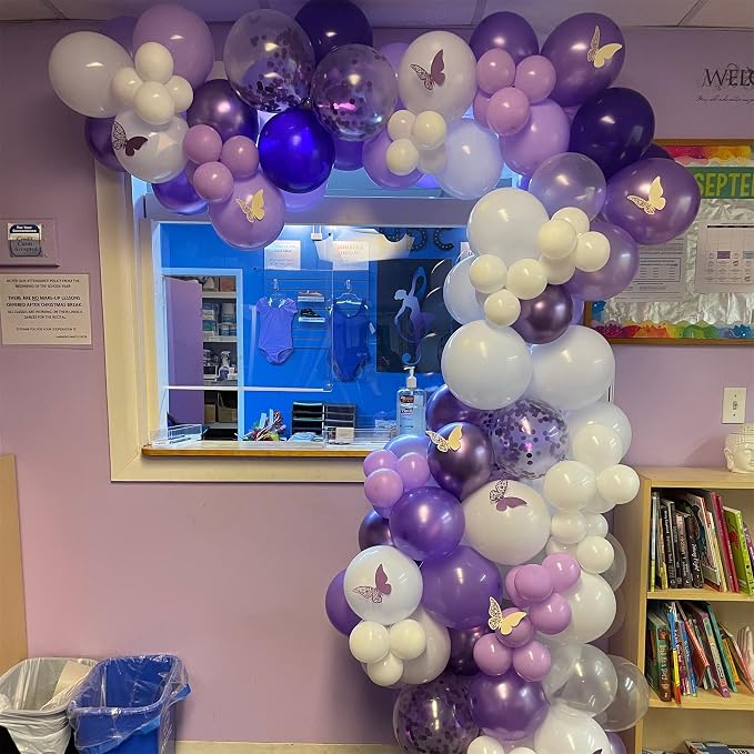 Purple and White Balloons, Lavender Party Balloons - Image 6