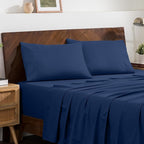 Bare Home Microfiber Pillow Cases - King 20x36 - Cooling Pillowcases - Double Brushed - Easy Care - Envelope Closure (King Pillowcase Set of 2, Dark Blue)