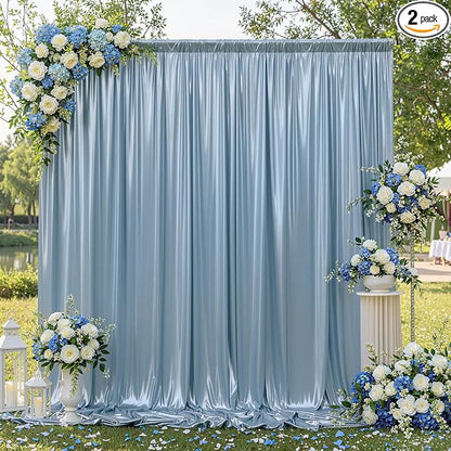 10x10FT Baby Blue Sequin Backdrop Curtain by Unknown