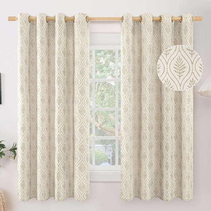 BGment Beige French Country Curtains 63 Inches Long - Image 9