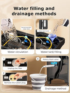 Japanese Head spa Equipment, Dual-Control Water Circulation & Heating & Heating, Japanese Scalp Therapy, 60L Tank & Phototherapy for Comprehensive Care.
