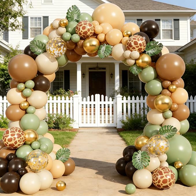 Sage Green Brown Balloon Garland Kit, Safari Balloon Garland Arch Kit - Image 7