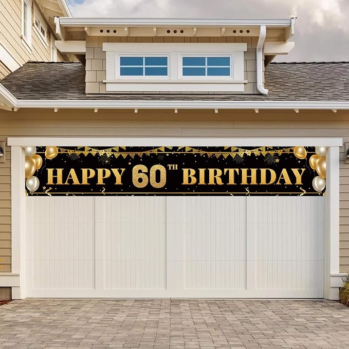 Large Happy 60th Birthday Decoration Banner, 60th Birthday Party Decorations - Image 6