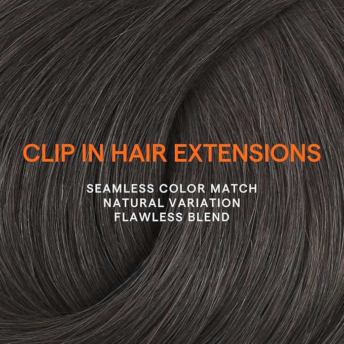 Full Shine Real Hair Extensions Brunette 22 Inch Natural Black Tea Clip ins Real Human Hair Black Women 120 G 7 Pcs