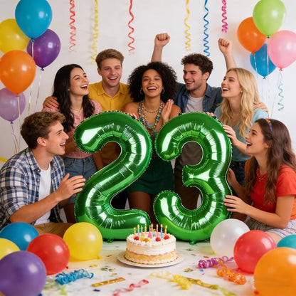 Number 23 Balloons 40 Inch for 23 32 Birthday Party Decorations, Dark Green | - Image 3