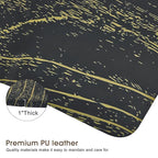 BarberPub 3'x4' Barber Mat for Hair Stylist Salon Chair Anti-Fatigue Floor Mat Circle 1" Thick 0025 (Black& Gold, 3' x 4'x 1”)