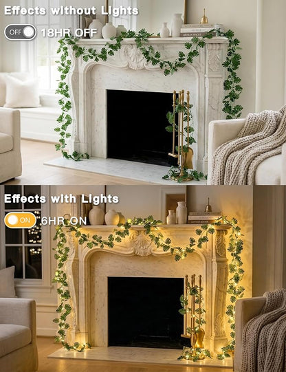 33FT Monstera Vines with Lights Battery & USB Powered Copper Wire | 100Led - Image 6