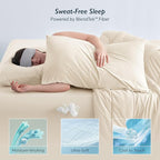 Breescape Cooling Pillow Cases Standard/Queen Size - BlendTek™ Dry & Cool Technology for Hot Sleepers and Night Sweats, 2 Pack Soft & Smooth Pillowcases for Hair & Skin Care, 20" x 30", Ivory