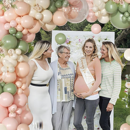 Pink Green Balloon Arch Kit, Baby Shower Birthday Decor | 131Pcs Dusty Pink - Image 3