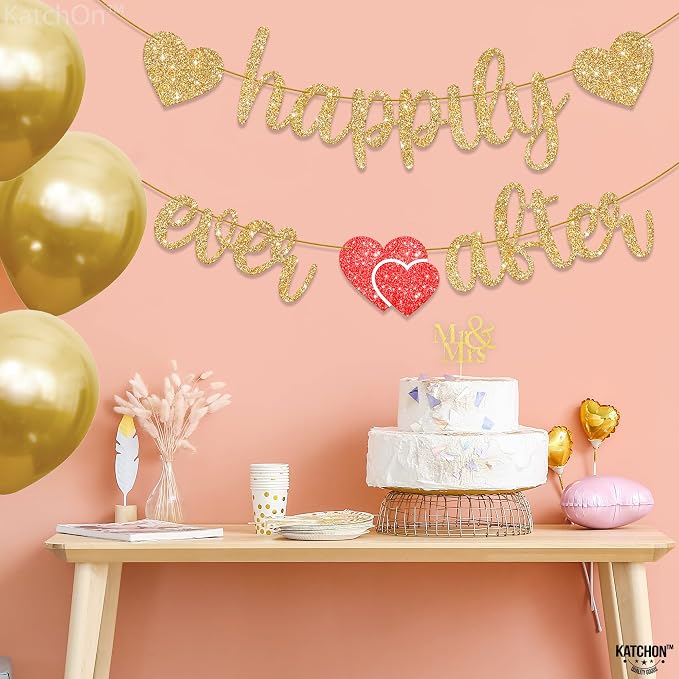 KatchOn Glitter Happily Ever After Banner 10 Ft, Bridal Shower Decorations | - Image 9