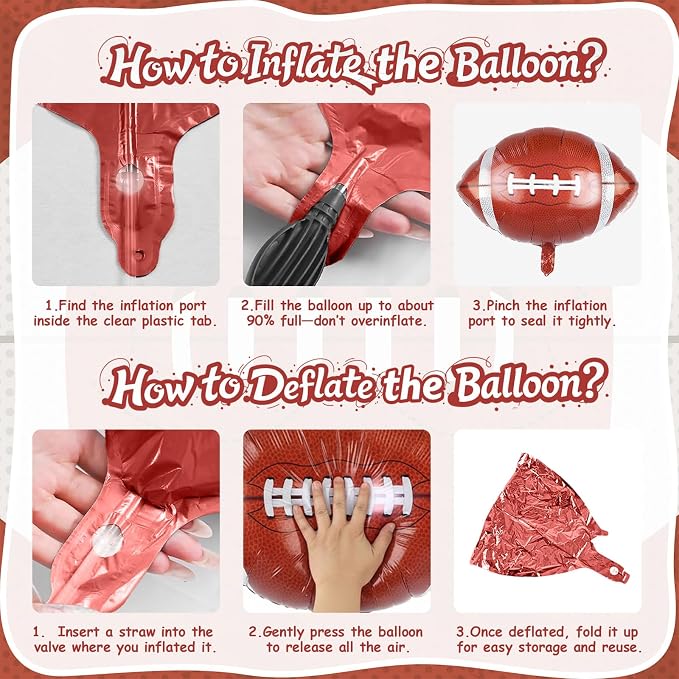 Biapian 26 Inch Football Balloons Set, Football Party Decorations - Image 9