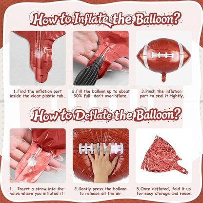 Biapian 26 Inch Football Balloons Set, Football Party Decorations - Image 9