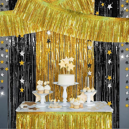BEISHIDA Laser Gold Fringe Garland Banner 30ft Wall Tinsel Foil Streamers | - Image 4