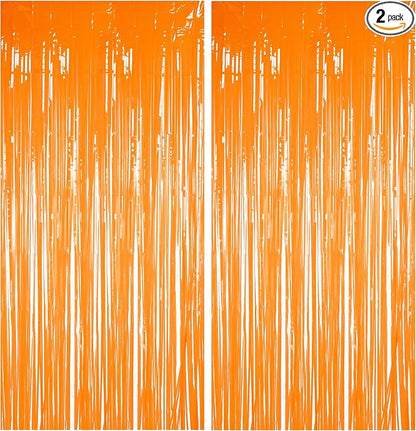 BRAVESHINE Orange Streamers Party Backdrop | Halloween Decorations | 2 Pack | by BRAVESHINE