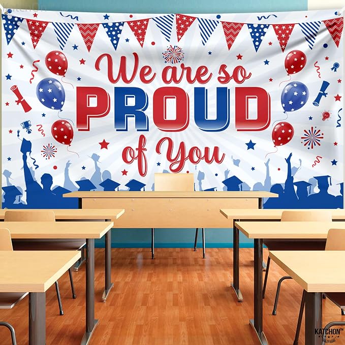 KatchOn We are So Proud of You Banner 72x44 Inch | Congratulations Banner Red - Image 8