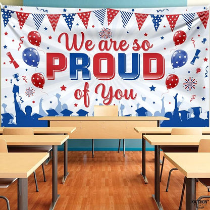 KatchOn We are So Proud of You Banner 72x44 Inch | Congratulations Banner Red - Image 8