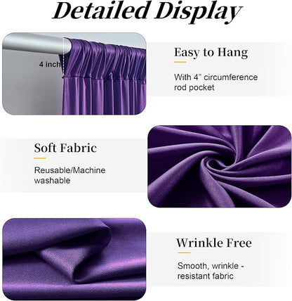 20ft x 12ft Purple Backdrop Curtains - Image 4