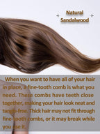 Sharp Fine Tooth Green Sandalwood Comb with Handle - Wooden Thin Hair Detangler Brush for Smoothing & Precision Hair Styling (Anti-Static & Durable)