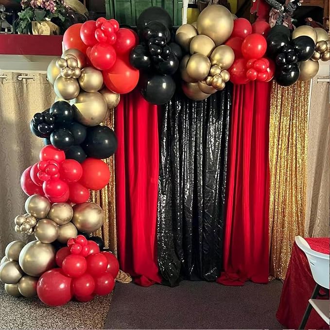 Red and Black Gold Balloon Arch Kit - Image 6