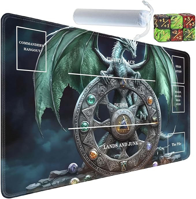 for TCG Playmat with Zones, Non-Slip Rubber Bottom Trading Card Game Mat with by Unknown