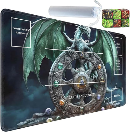 for TCG Playmat with Zones, Non-Slip Rubber Bottom Trading Card Game Mat with by Unknown
