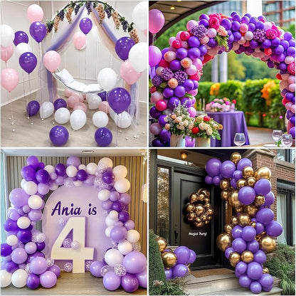RUBFAC Purple Balloons Different Sizes Lavender Purple Balloon Arch 129pcs | - Image 5