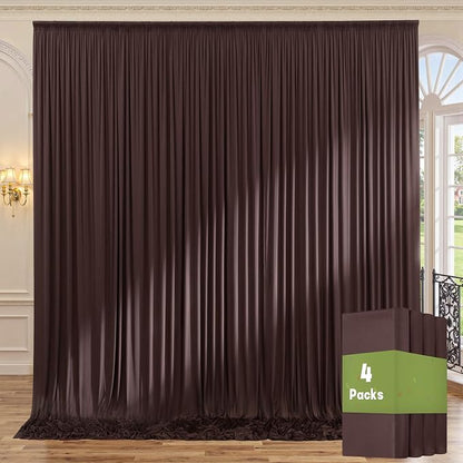 20ft x 10ft Wrinkle Free Brown Backdrop Curtains by ENJOYYOURPARTY