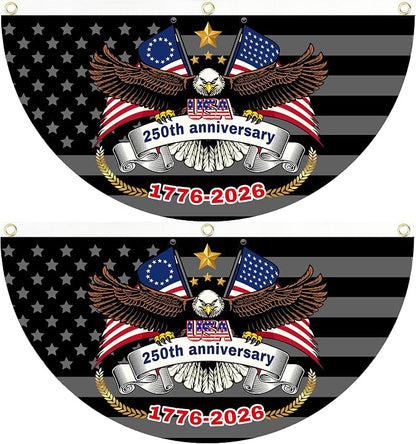 2PCS 250th Anniversary USA Flag, 1.5X3 FT 1776-2026 Fan Flags, 2 Ply Year by Unknown