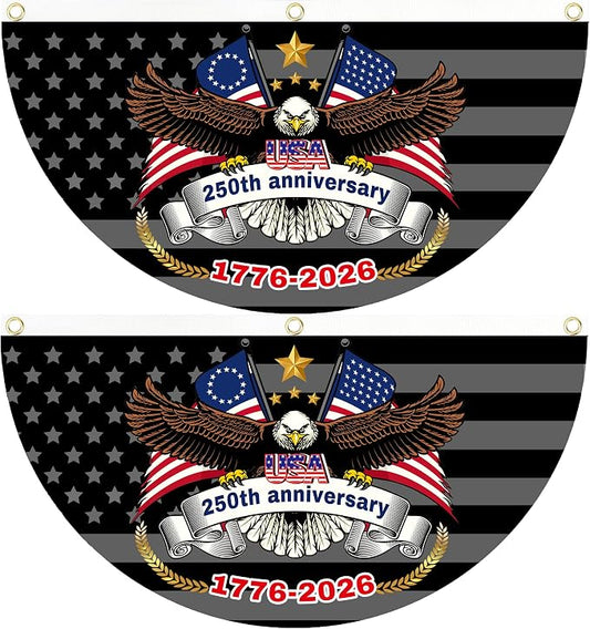 2PCS 250th Anniversary USA Flag, 1.5X3 FT 1776-2026 Fan Flags, 2 Ply Year by Unknown